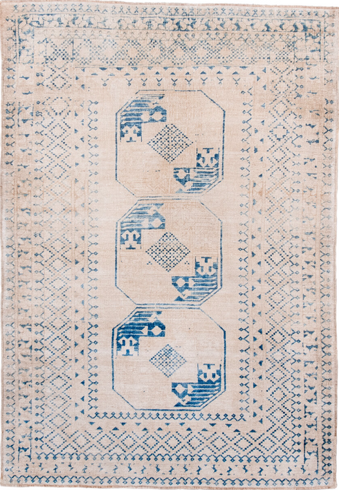 Antique Afghan Area Rug (4' x 5')